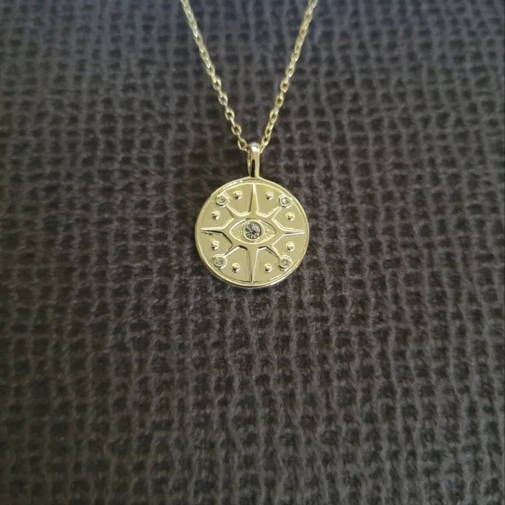Evil😈 Eye👁 Reversible Disc📀 Pendant Necklace - NIB